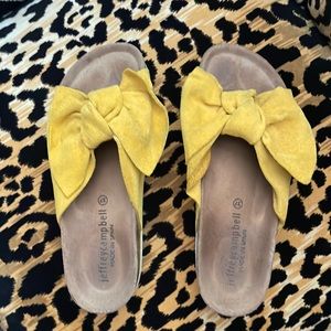 Yellow bow tie sandals